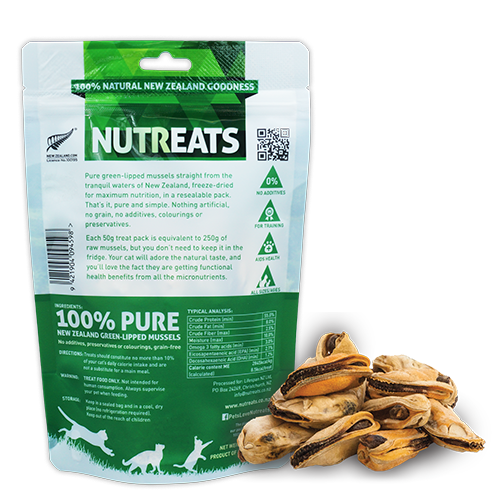 Nutreats Freeze-dried Green-lipped Mussel Cat Treats