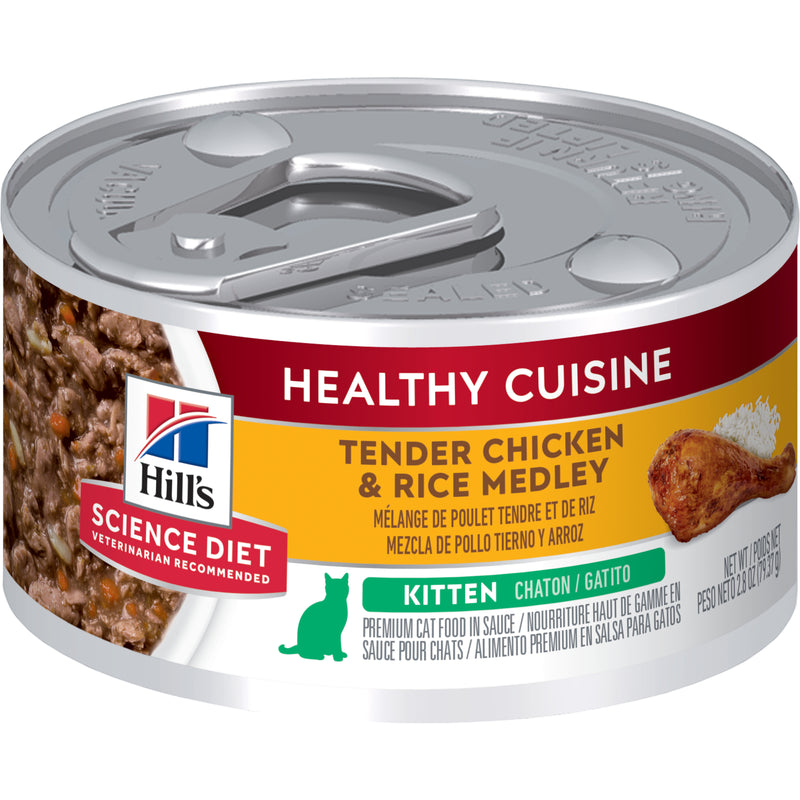 Hill's Science Diet Kitten Healthy Cuisine Chicken & Rice Medley Canned Wet Cat Food 24x79g