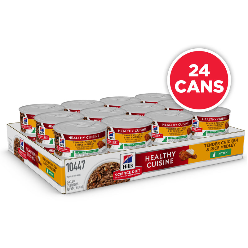 Hill's Science Diet Kitten Healthy Cuisine Chicken & Rice Medley Canned Wet Cat Food 24x79g