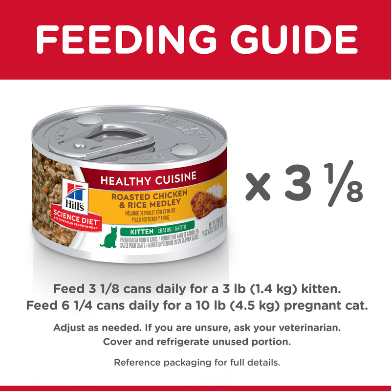 Hill's Science Diet Kitten Healthy Cuisine Chicken & Rice Medley Canned Wet Cat Food 24x79g
