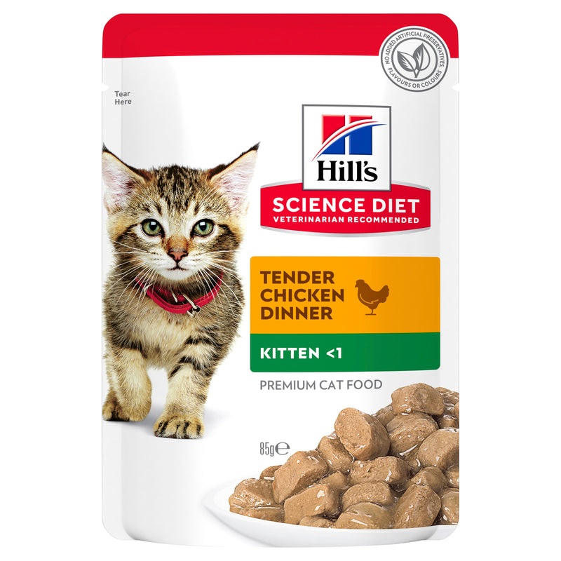 Hill's Science Diet Kitten Chicken Wet Cat Food pouches 12x85g