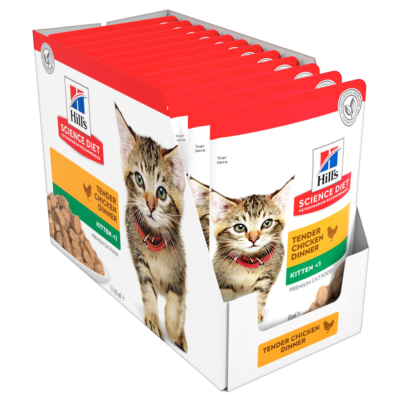 Hill's Science Diet Kitten Chicken Wet Cat Food pouches 12x85g