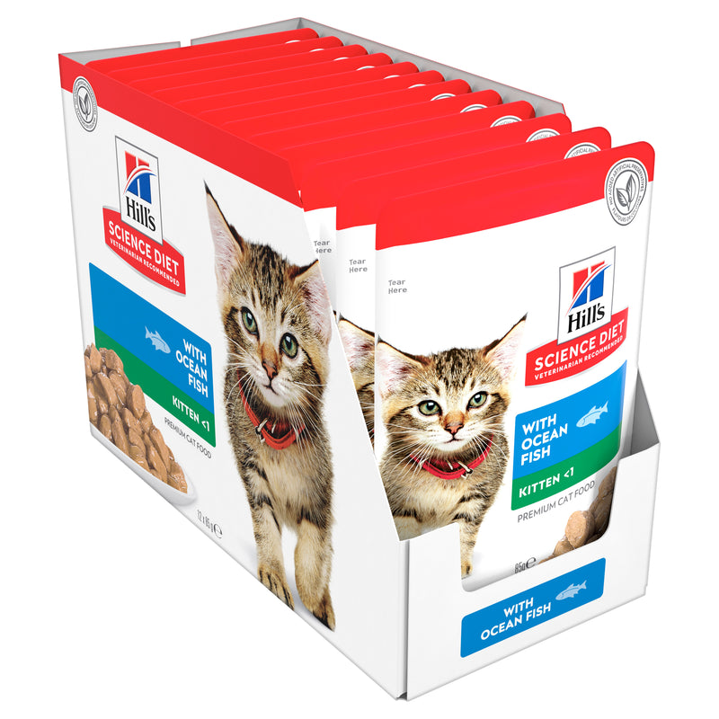 Hill's Science Diet Kitten Ocean Fish Pouches Wet Cat Food 12x85g