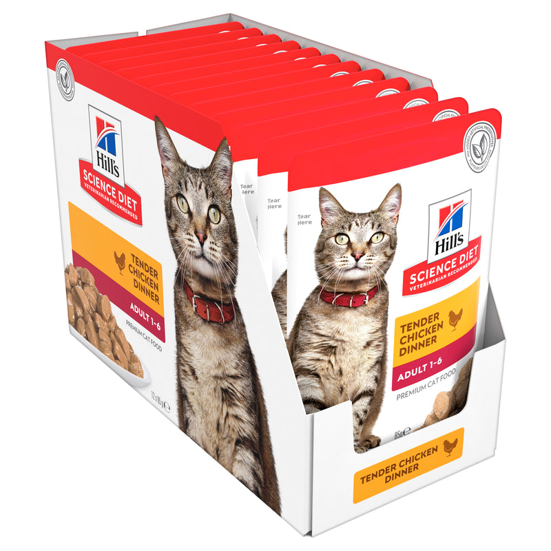 Hill's Science Diet Adult Chicken Wet Cat Food pouches 12x85g