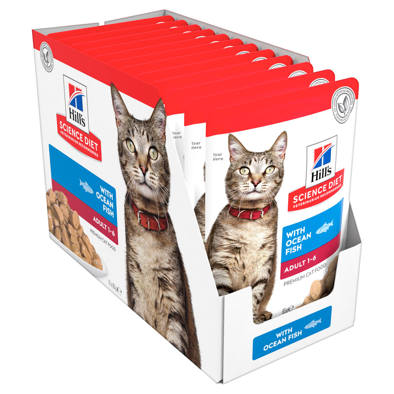 Hill's Science Diet Adult Ocean Fish Pouches Cat Food 12x85g