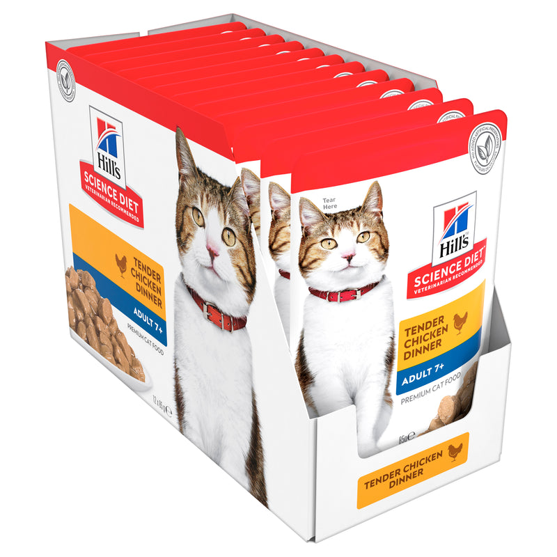 Hill's Science Diet Adult 7+ Chicken Cat Food pouches 12x85g