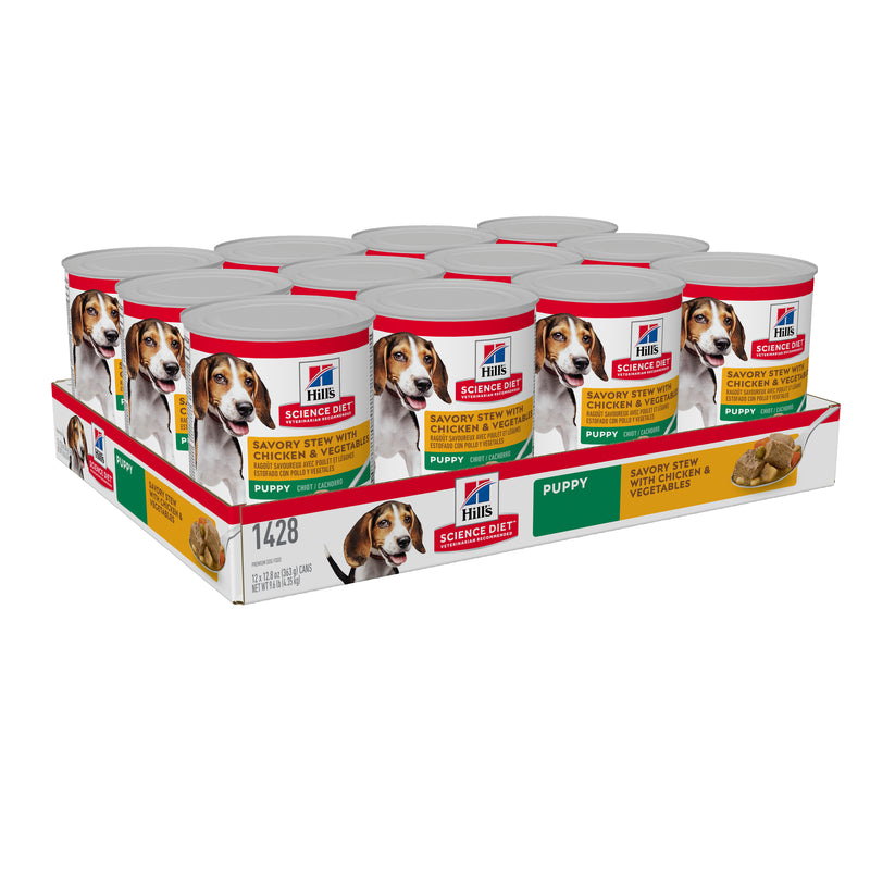 Hill's Science Diet Puppy Savory Stew Chicken & Vegetables Canned Wet Dog Food 12x363g