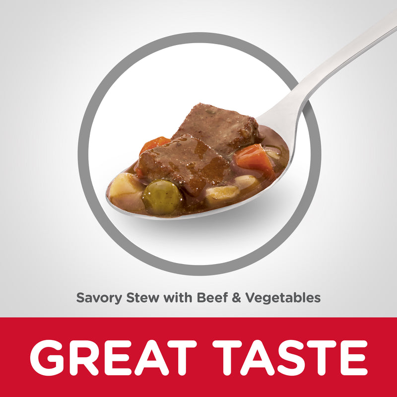 Hill's Science Diet Adult 7+ Savory Stew Beef & Vegetables Canned Wet Dog Food 12x363g