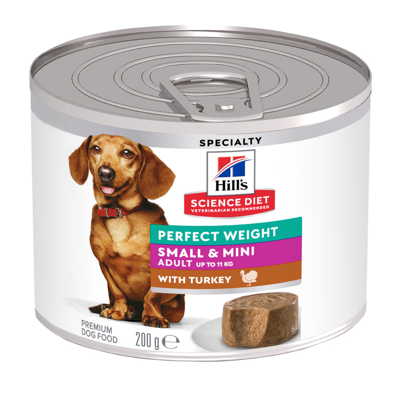 Hill's Science Diet Perfect Weight Small & Mini with Turkey Canned Dog Food 12x200g
