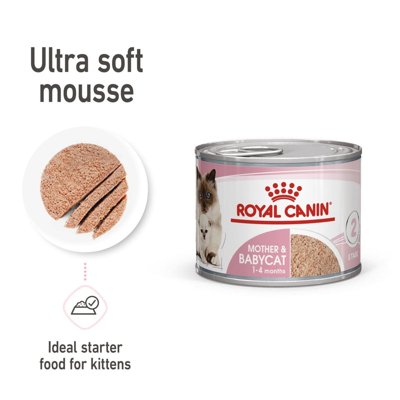 ROYAL CANIN® Mother and Babycat Wet Cat Food Cans - 12 x 195g