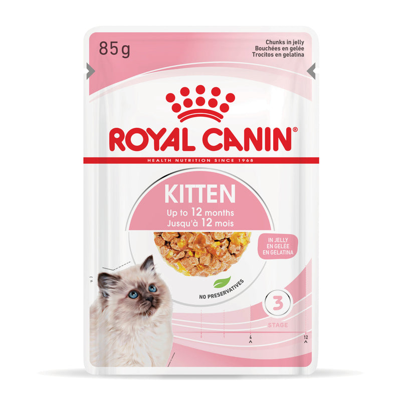 ROYAL CANIN® Kitten Jelly Wet Cat Food Pouches 12x85g
