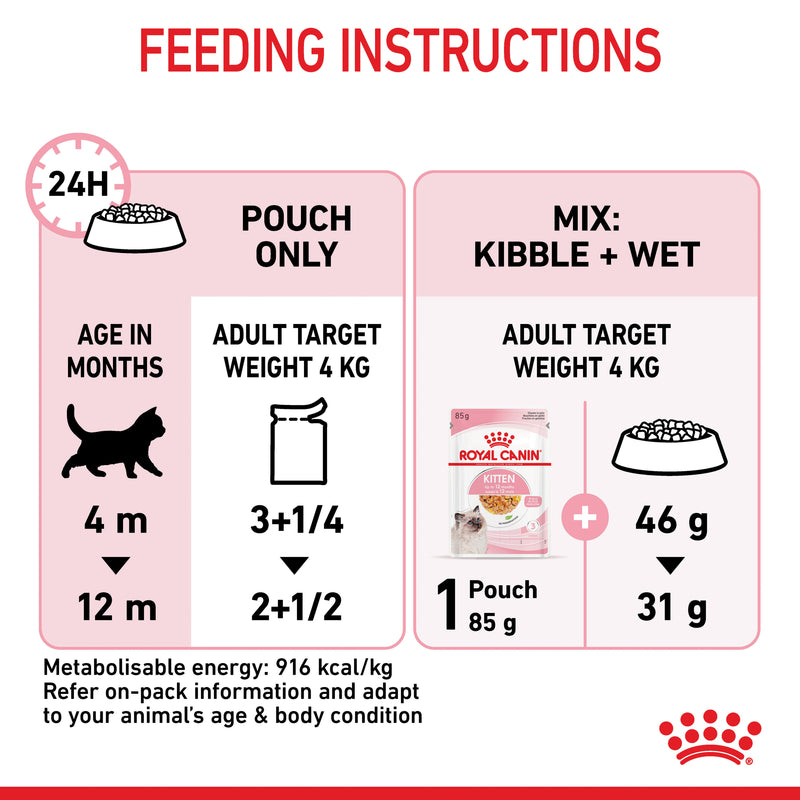 ROYAL CANIN® Kitten Jelly Wet Cat Food Pouches 12x85g