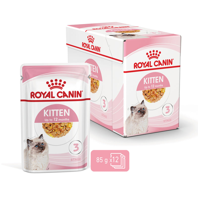 ROYAL CANIN® Kitten Jelly Wet Cat Food Pouches 12x85g