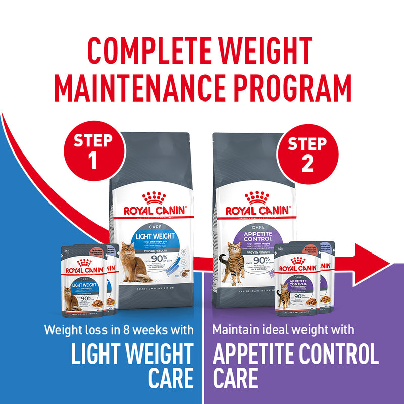 ROYAL CANIN® Light Weight Care Jelly Adult Wet Cat Food Pouches 12x85g