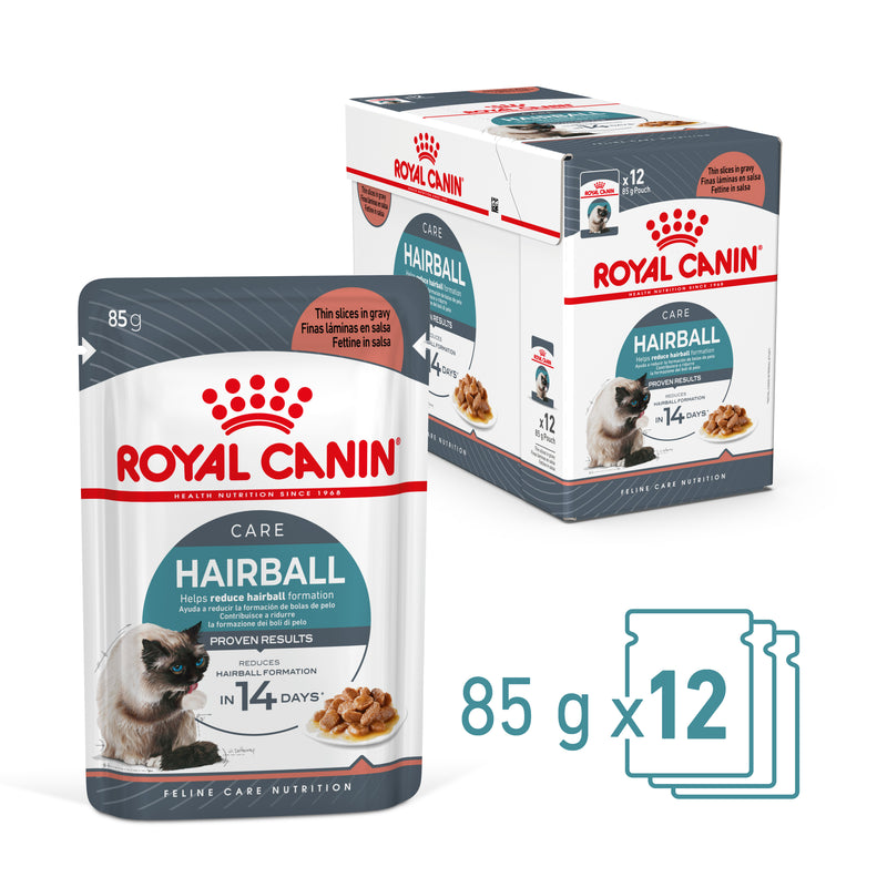 ROYAL CANIN® Hairball Care Gravy Adult Wet Cat Food Pouches 12x85g