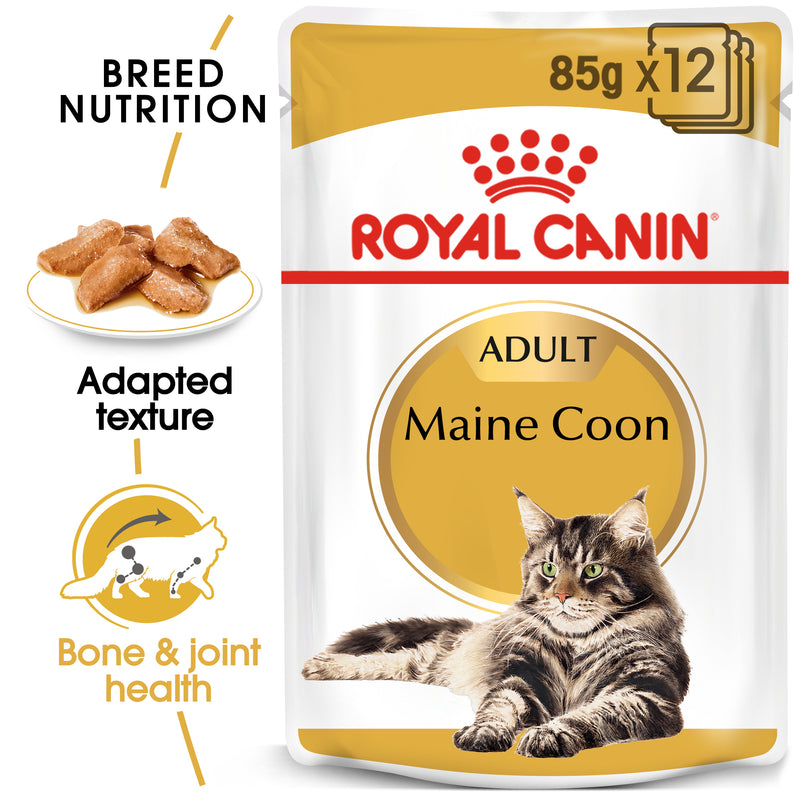 ROYAL CANIN® Maine Coon Breed Adult Wet Cat Food Pouches 12x85g