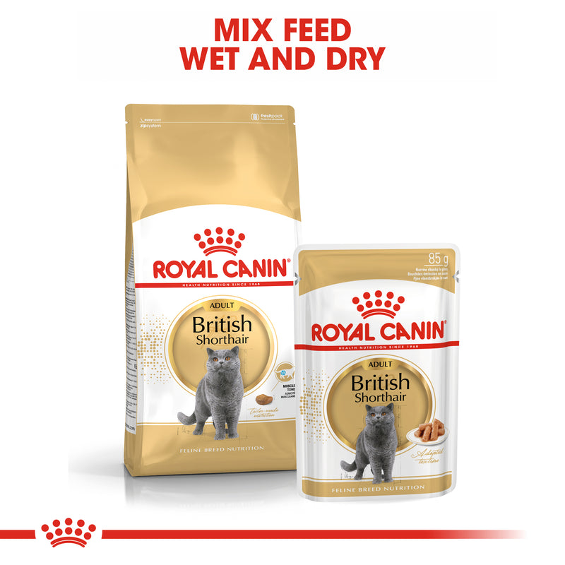 ROYAL CANIN® British Shorthair Breed Adult Wet Cat Food Pouches 12x85g