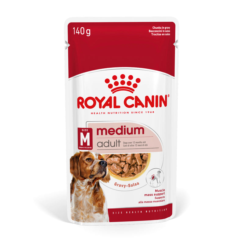 ROYAL CANIN® Medium Adult Wet Chunks in Gravy Dog Food Pouches 10x140g