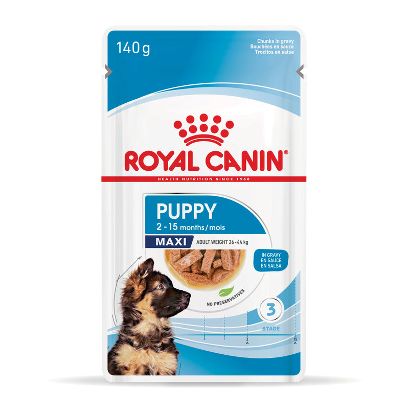 ROYAL CANIN® Maxi Puppy Wet Dog Food Pouches 10x140g
