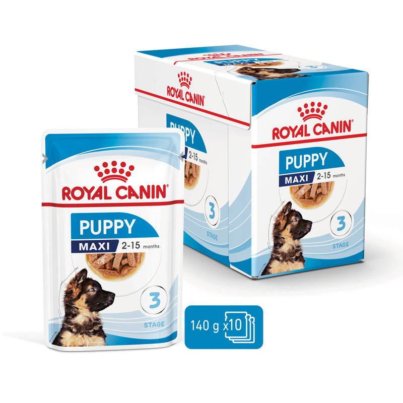 ROYAL CANIN® Maxi Puppy Wet Dog Food Pouches 10x140g