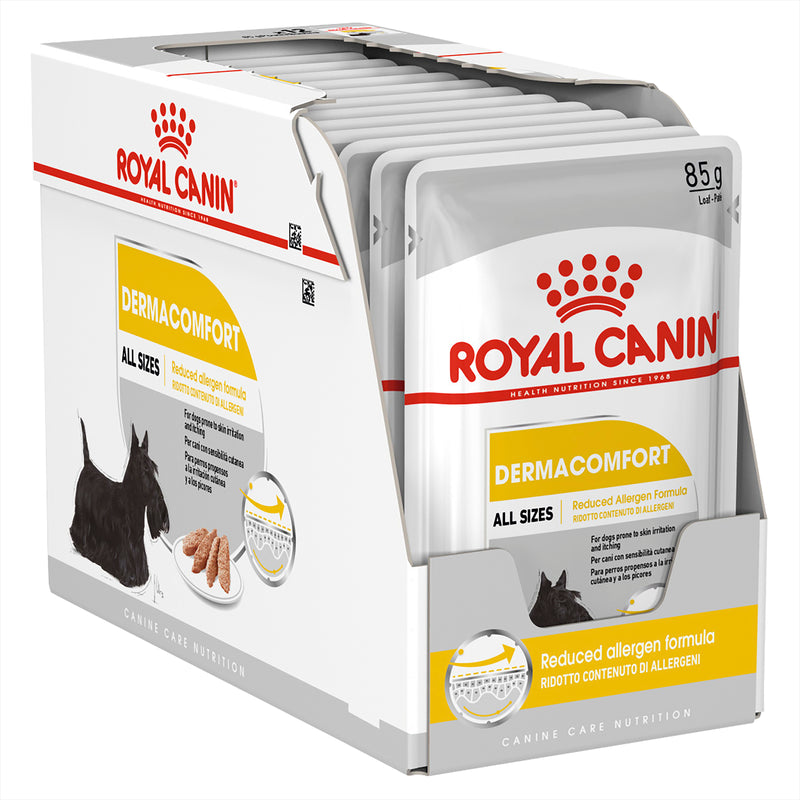 ROYAL CANIN® Dermacomfort Care Loaf Wet Dog Food Pouches 12x85g