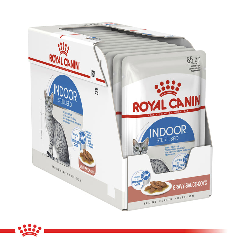ROYAL CANIN® Indoor Adult in Gravy Wet Cat Food Pouches 12x85g