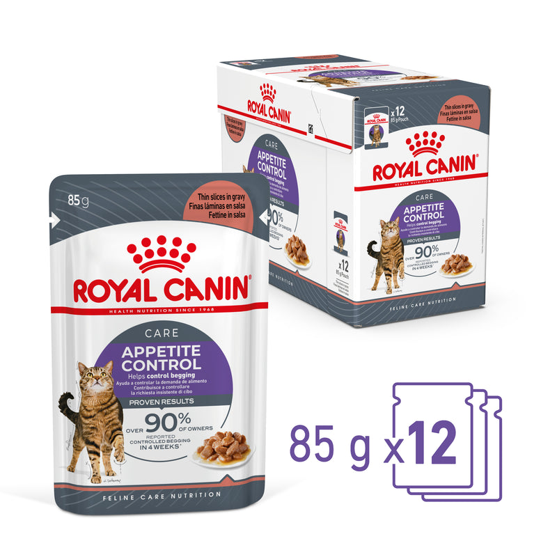 ROYAL CANIN® Appetite Control Gravy Adult Wet Cat Food Pouches 12x85g