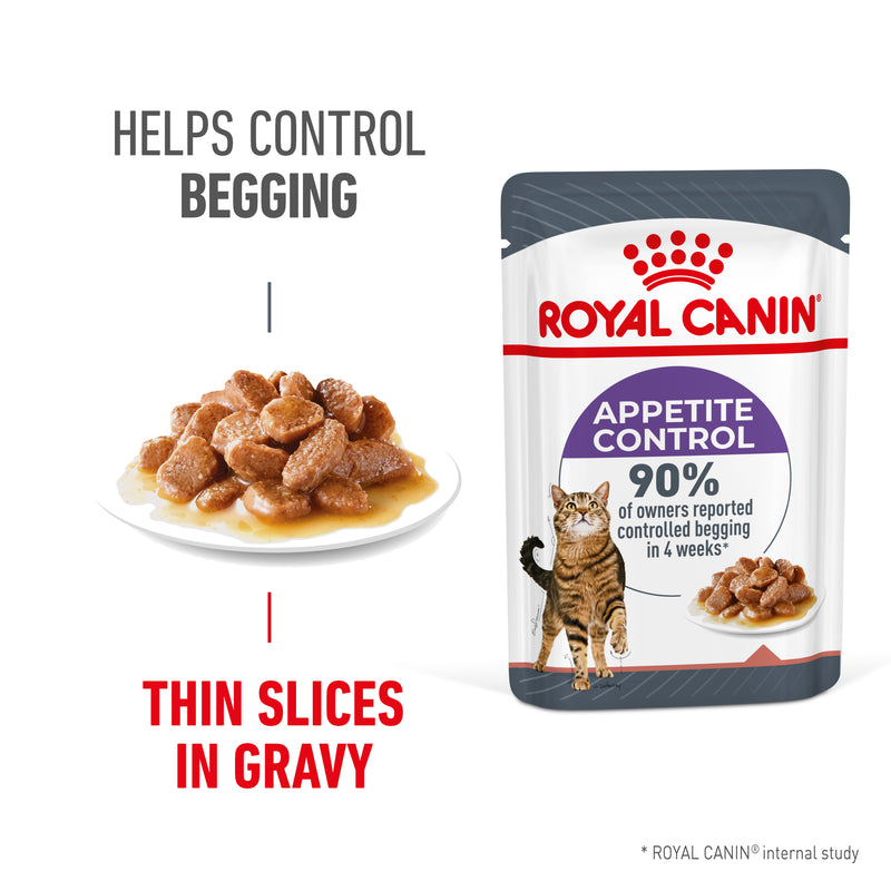 ROYAL CANIN® Appetite Control Gravy Adult Wet Cat Food Pouches 12x85g