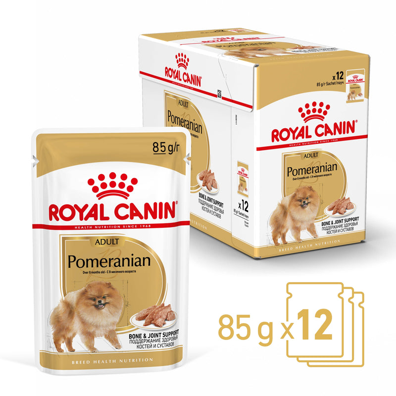 ROYAL CANIN® Pomeranian Breed Adult Wet Dog Food Pouches 12x85g