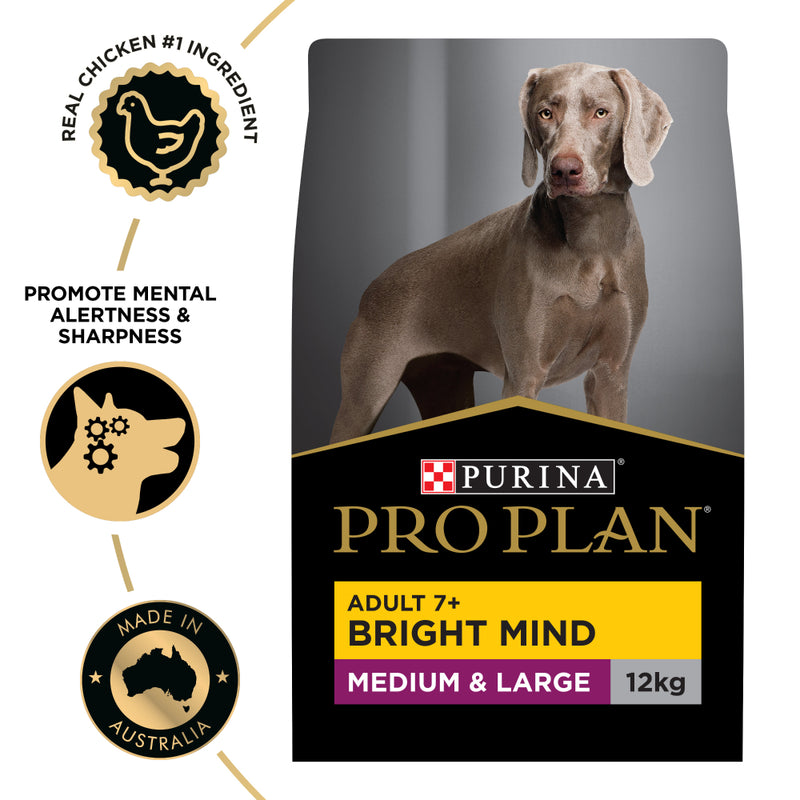 PRO PLAN® Bright Mind™ | Senior Dry Dog Food 7+ | Medium and Large Breeds | Chicken | 12kg