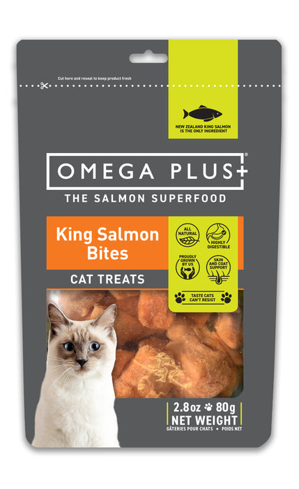 Omega Plus King Salmon Bites Cat Treat 80g