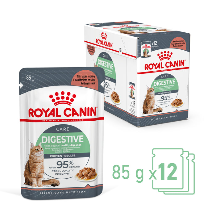 ROYAL CANIN® Digestive Care Gravy Adult Wet Cat Food Pouches 12x85g