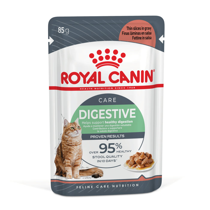 ROYAL CANIN® Digestive Care Gravy Adult Wet Cat Food Pouches 12x85g