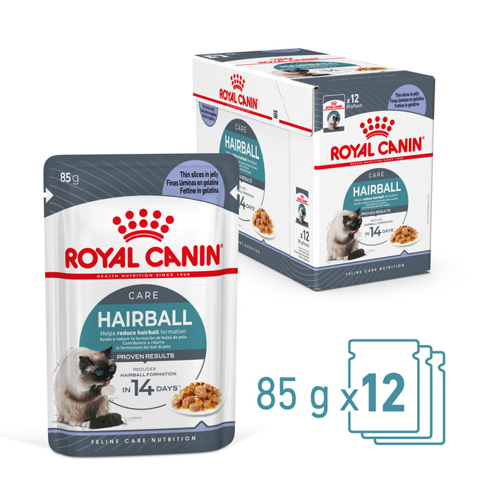 ROYAL CANIN® Hairball Care Jelly Adult Wet Cat Food Pouches 85gx12