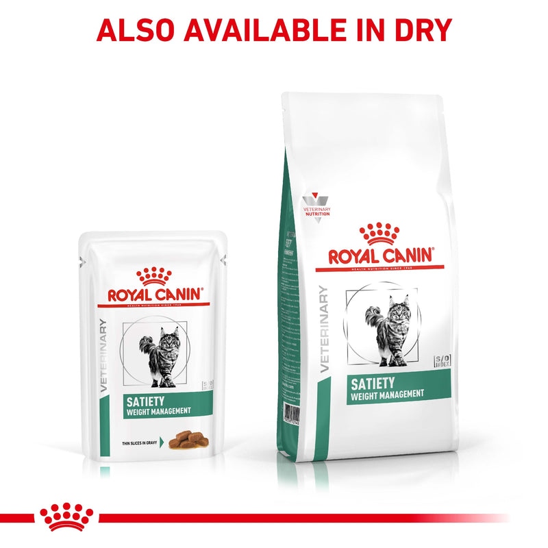 ROYAL CANIN® VETERINARY DIET Satiety Weight Management Adult Wet Cat Food Pouches 12 x 85g