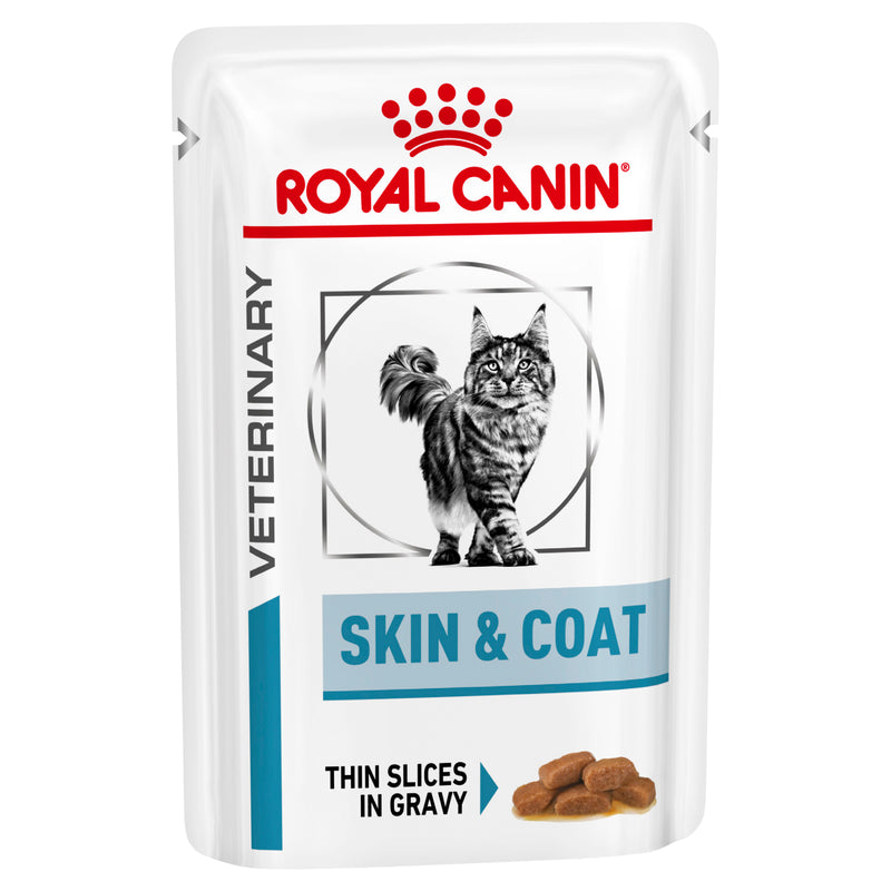 ROYAL CANIN® VETERINARY DIET Skin & Coat Adult Wet Cat Food Pouches 12 x 85g