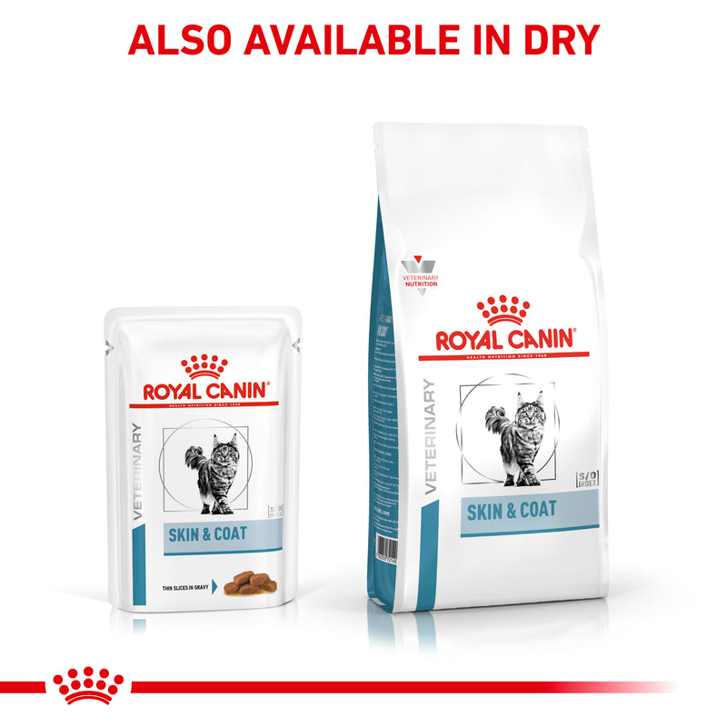 ROYAL CANIN® VETERINARY DIET Skin & Coat Adult Wet Cat Food Pouches 12 x 85g