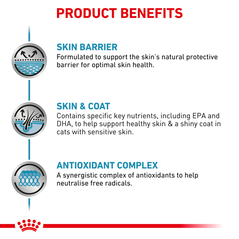 ROYAL CANIN® VETERINARY DIET Skin & Coat Adult Wet Cat Food Pouches 12 x 85g