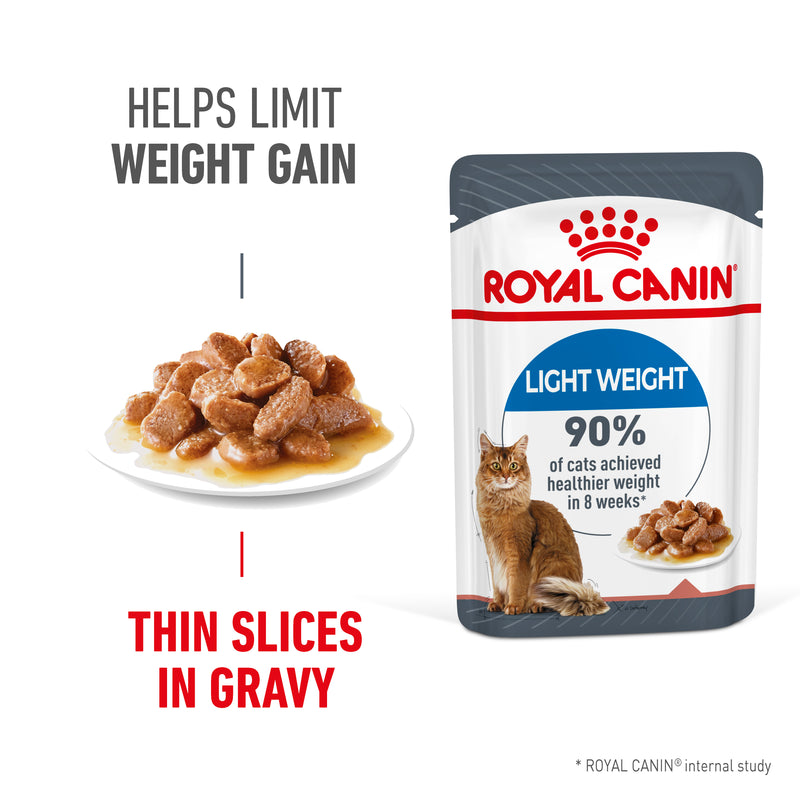 ROYAL CANIN® Light Weight Care Gravy Adult Wet Cat Food Pouches 12x85g