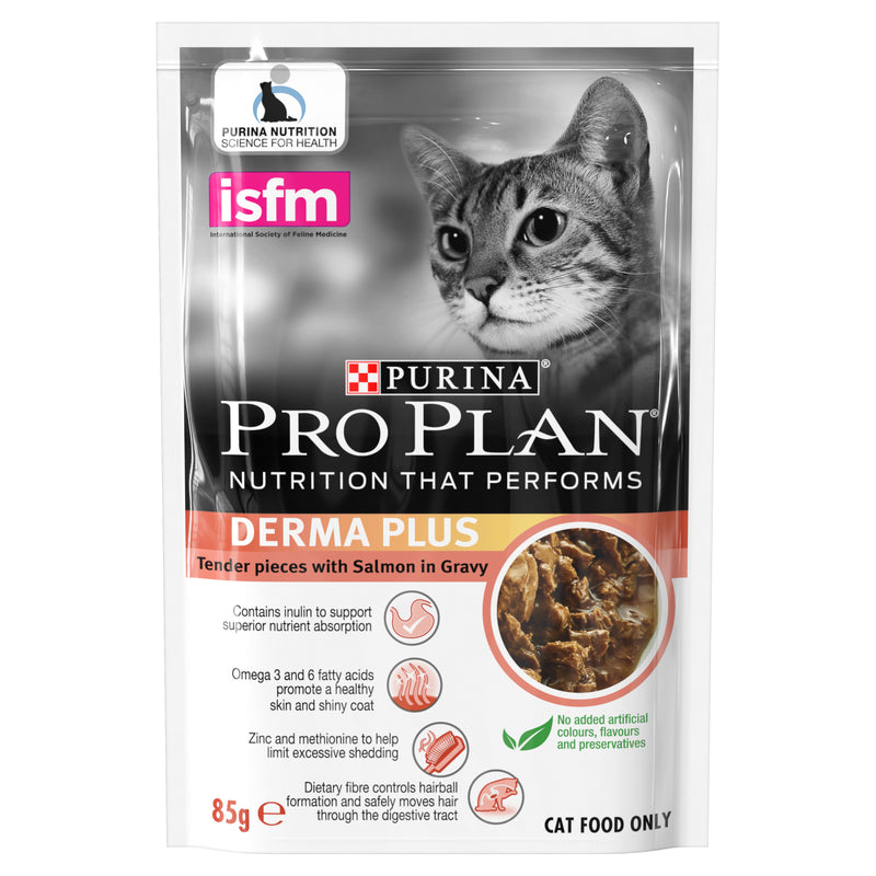 PRO PLAN Derma Plus with Salmon Wet Cat Food 12x85g