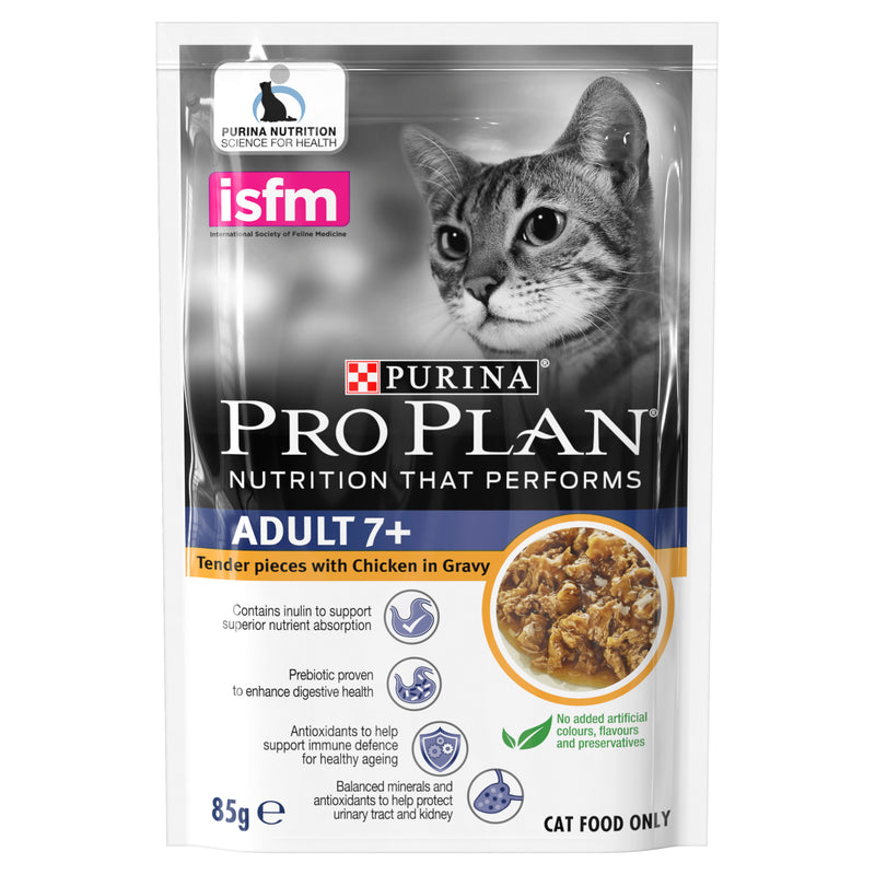PRO PLAN Adult 7+ with Chicken Wet Cat Food 12x85g