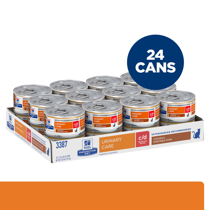 Hill's Prescription Diet c/d Multicare Stress Urinary Care Chicken & Vegetable Stew 24 x 82g cans