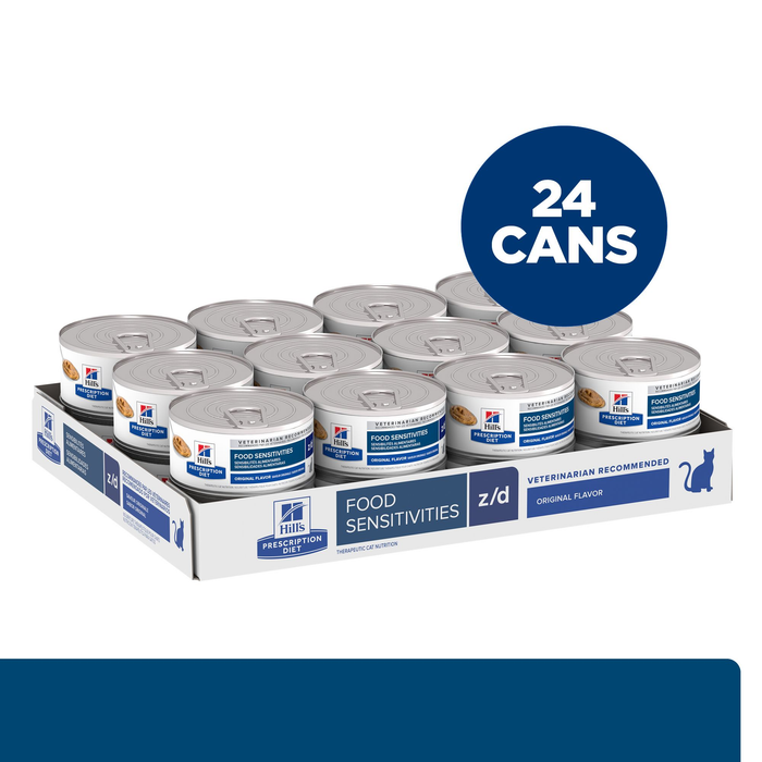 Hill's Prescription Diet z/d Skin/Food Sensitivities Canned Cat Food 24 x 156g cans