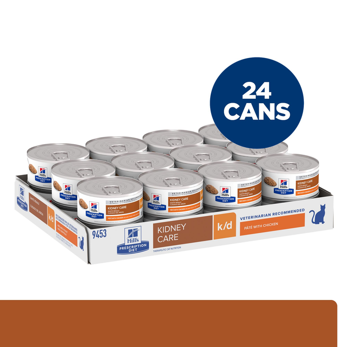 Hill's Prescription Diet k/d Kidney Care Pâté with Chicken Canned Cat Food 24 x 156g cans