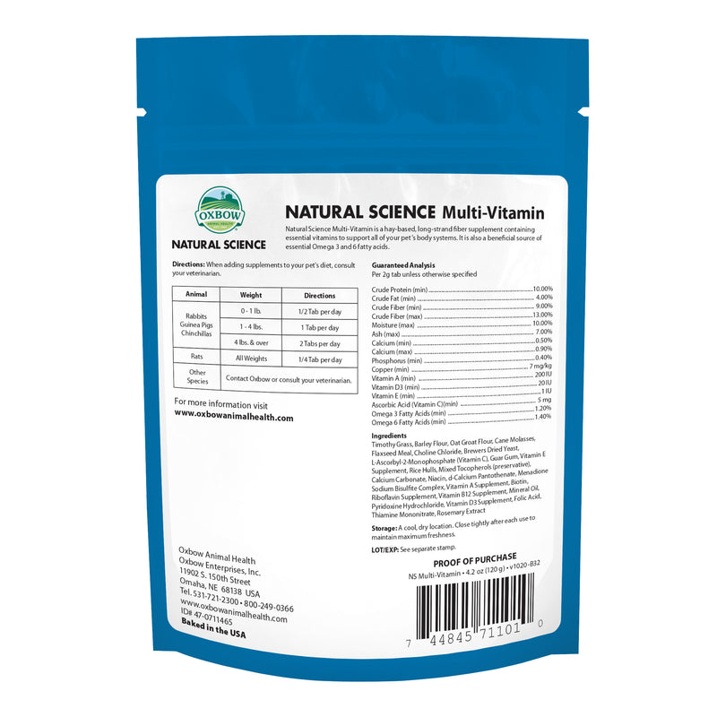 Oxbow Natural Science Multi-Vitamins 120g