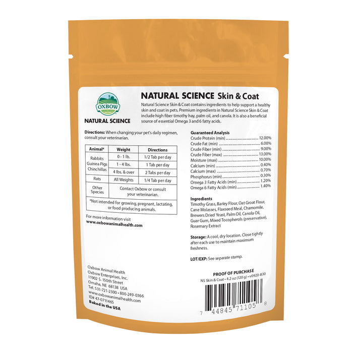 Oxbow Natural Science Skin/Coat 120g