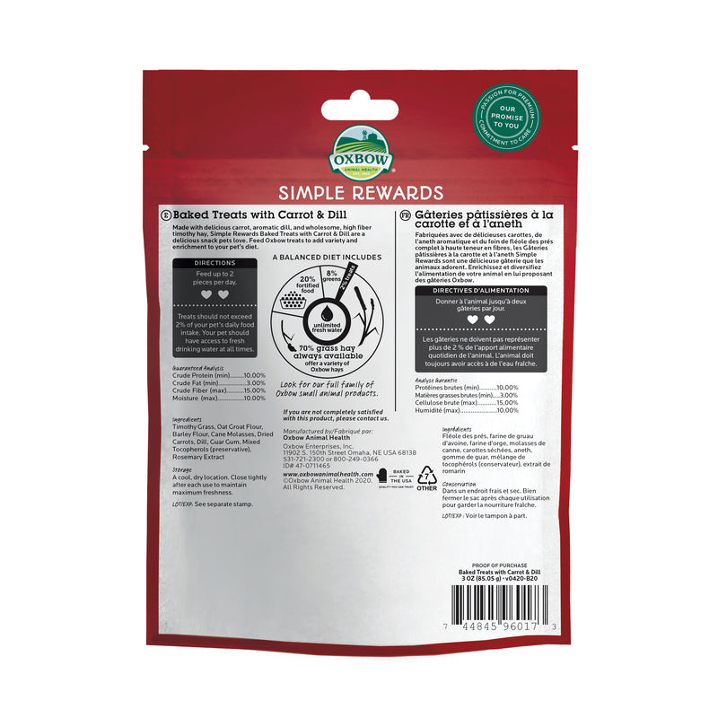 Oxbow Simple Rewards Carrot/Dill 85g