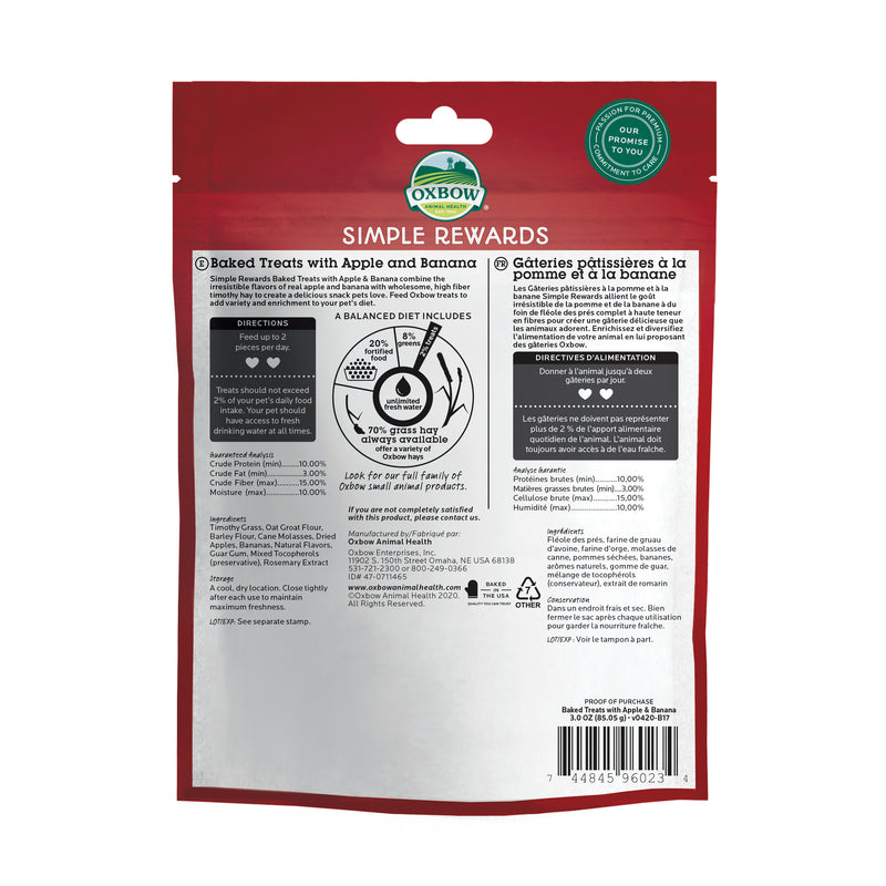 Oxbow Simple Rewards Apple Banana 85g