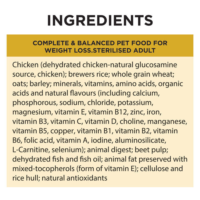 PRO PLAN Adult Weight Loss. Sterilised Chicken Formula Dry Dog Food