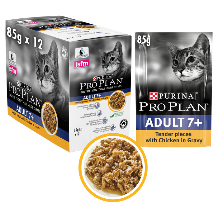 PRO PLAN Adult 7+ with Chicken Wet Cat Food 12 x 85g